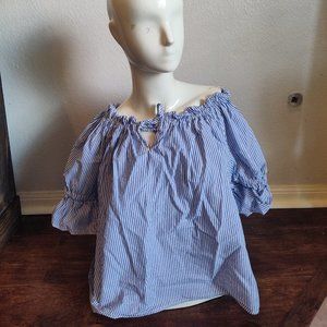 One Way off shoulder ruffle sleeve/neck top